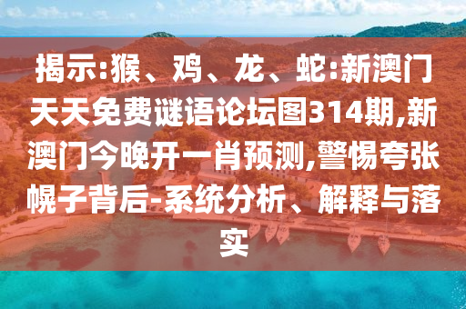 揭示:猴、雞、龍、蛇:新澳門(mén)天天免費(fèi)謎語(yǔ)論壇圖314期,新澳門(mén)今晚開(kāi)一肖預(yù)測(cè),警惕夸張幌子背后-系統(tǒng)分析、解釋與落實(shí)