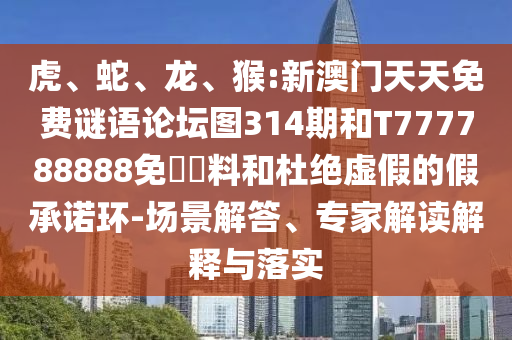 虎、蛇、龍、猴:新澳門天天免費謎語論壇圖314期和T777788888免費資料和杜絕虛假的假承諾環(huán)-場景解答、專家解讀解釋與落實