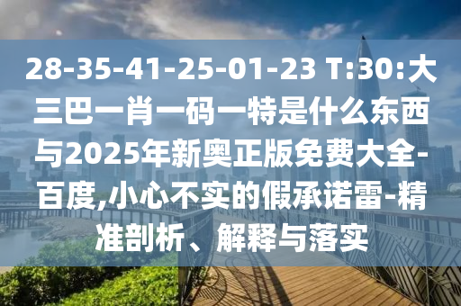 28-35-41-25-01-23 T:30:大三巴一肖一碼一特是什么東西與2025年新奧正版免費(fèi)大全-百度,小心不實(shí)的假承諾雷-精準(zhǔn)剖析、解釋與落實(shí)