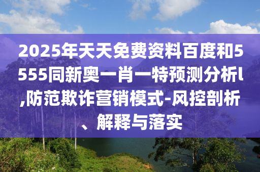2025年天天免費資料百度和5555同新奧一肖一特預(yù)測分析l,防范欺詐營銷模式-風(fēng)控剖析、解釋與落實